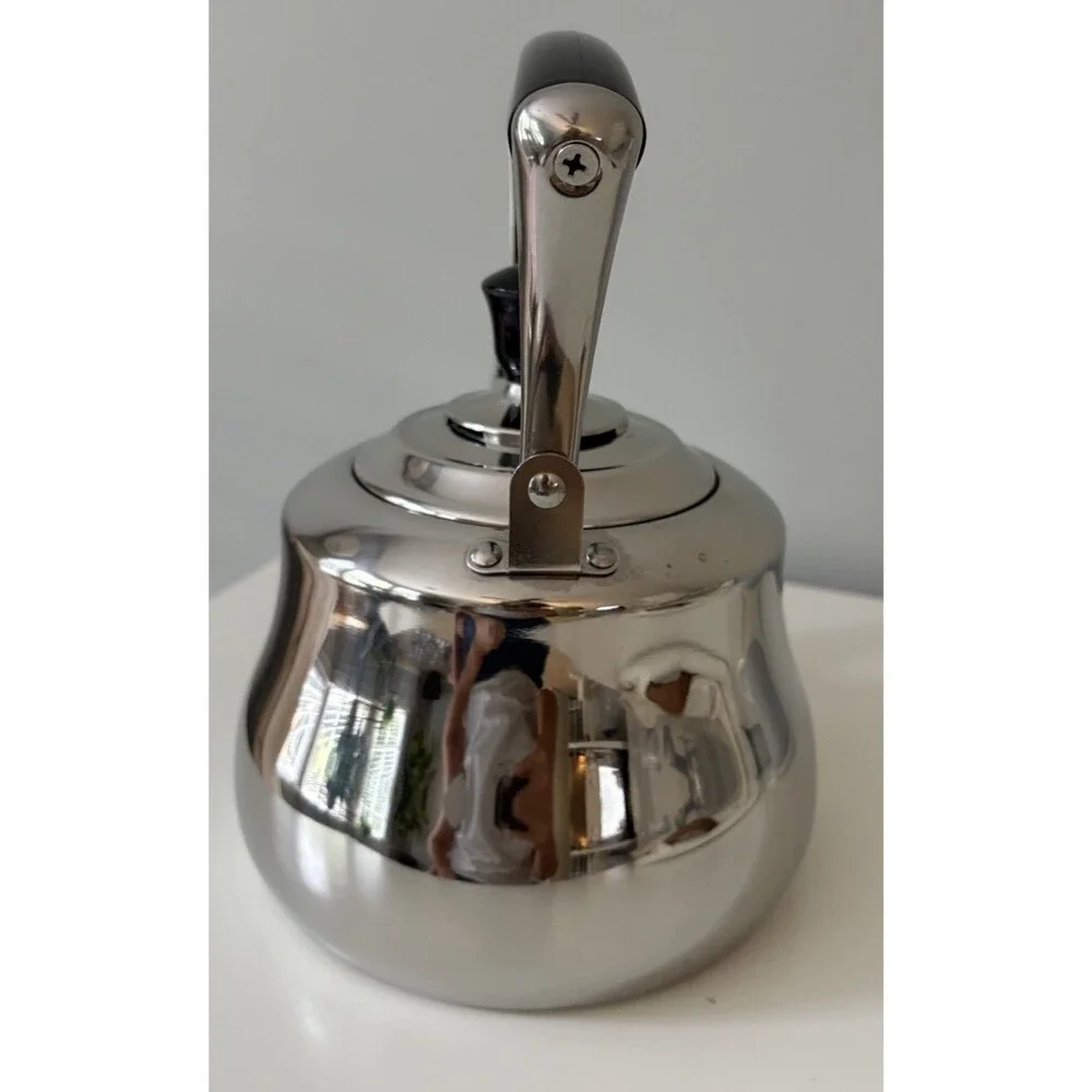 Potobelo Stainless Steel Tea Kettle Swan Neck Black Handle Stovetop Leak Proof